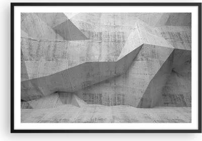 Produktbild von Gerahmtes Poster - Schwarzer Rahmen - Beton Wand Grau - 91,5x61 cm - Wand Bild - Wanddeko - Wandbilder - Kunstposter - Wandposter - Bilderrahmen - Bilder - Kunstdruck - Wandbild - P2BAA91x61-4183