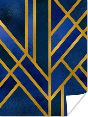 Produktbild von MuchoWow® Poster Design - Gold - Luxus 90x120 cm - Wohnzimmer