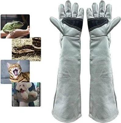 Produktbild von Famanu Multifunktionale Tierhandlinghandschuhe - Leder, 60 cm