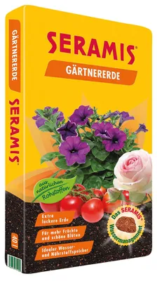 Produktbild von Seramis Gärtnererde, 40 l – extra lockere und torfreduzierte Erde mit Pflanz-Granulat zur Wasser- und Nährstoffspeicherung