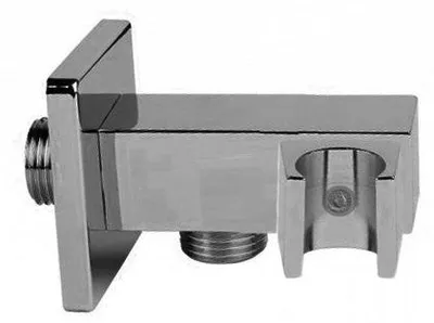 Produktbild von Brausehalter verstellbar eckig Messing verchromt