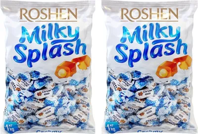 Produktbild von Roshen Milky Splash Toffee mit Milchfüllung – 2 x 1 kg (insgesamt 2 kg)