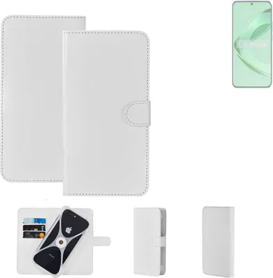 Produktbild von K-S-Trade Handy Hülle Schutz Hülle kompatibel mit Huawei nova 11 Cover Case Bookstyle Bumper weiß 1x