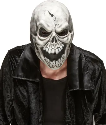 Produktbild von Schädel Maske Halloween Kostümaccessoire weiss-grau - Einheitsgröße
