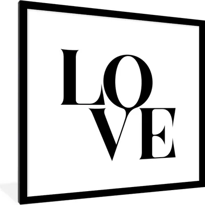 Produktbild von MuchoWow® Gerahmtes Poster Text - Liebe - Zitate 40x40 cm - Poster mit Schwarzem Bilderrahmen Wandposter Rahmen Foto Bilder - Poster - Plakat im Rahmen