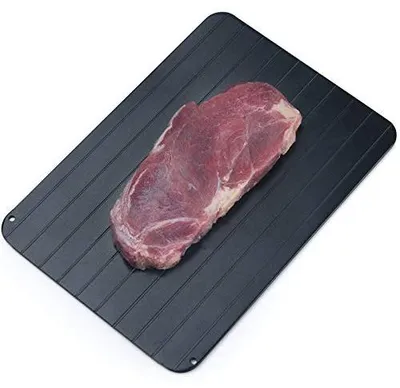 Auftauplatte aus Aluminium, 25x19 cm, schwarz, für Fleisch & Fisch