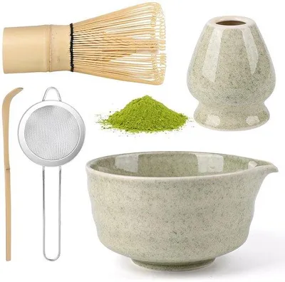 Image de Set de bols à matcha en acier de haute qualité