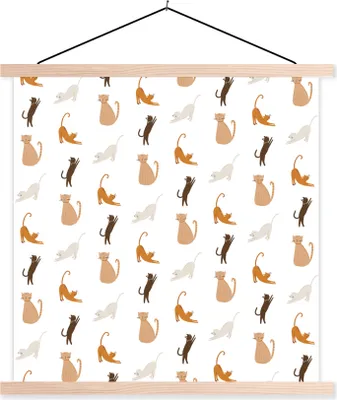 Produktbild von MuchoWow® Textilposter Haustiere - Farben - Muster 40x40 cm mit holzfarbenen Rahmen - Posterleiste