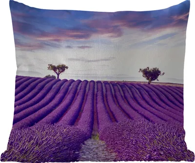 Produktbild von MuchoWow® Outdoor Kissen - Lavendel - Natur - Lila - Bäume - Blumen - 45x45 cm - Wetterfest - Lounge Kissen - Fotokissen - Dekoratives Kissen