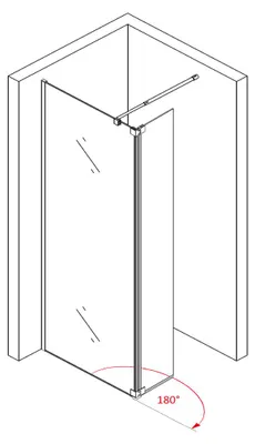 Produktbild von Seitenelement Spritzschutz Echtglas NT106 - Zubehör Walk-In Dusche - 10 mm - Glas wählbar, Glasart:Graues Glas