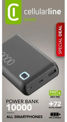 Immagine prodotto di Cellularline Power Bank ESSENCE Turbo 10000 Black - Batterie (PBESSPROMOPD10000K)