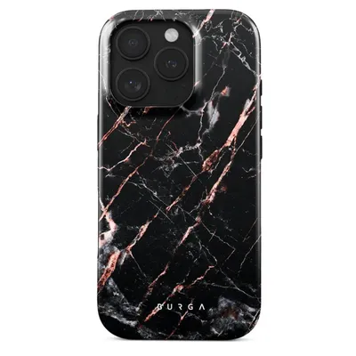 Produktbild von Hülle für Apple iPhone 16 Pro - Burga Tough Hard Case Back Cover - Rose Gold Marble