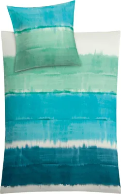 Produktbild von Kleine Wolke 6174663952 Bettwäsche Long Beach, Maße: 135 x 200 cm und 80 x 80 cm, Farbe: Pazifik