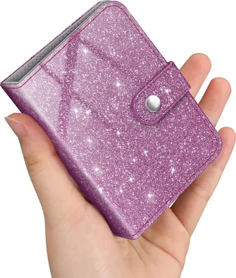 Produktbild von Fintie Mini Fotoalbum für 2x3 Zoll Filme - 52 Taschen kleine Alben für Fujifilm Instax Mini Sofortbildkamera/Polaroid Hi-Print Bilder, Kpop Fotokartenhalter Binder, (Glitzerndes Violett)