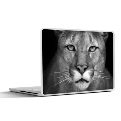 Produktbild von MuchoWow® Laptop Aufkleber Sticker Cover Panther - Wildlife - Schwarz - Weiß 31x22.5 cm - Laptop-Deko