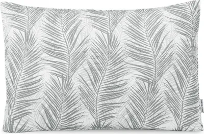 Produktbild von Kissenhüllen zweiseitig Ultrasonic Steppung Blätter 50 x 70 cm - weiß-grau