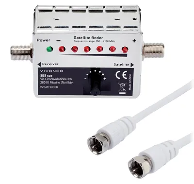 Produktbild von ViVanco™SAT-Signalmessgerät mit LED - Weiss, 950 - 2150 MHz, 1 Stück(e), F-Typ, F-Typ
