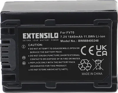 Produktbild von EXTENSILO Akku kompatibel mit Sony DCR-SR190E, DCR-SR290E, DCR-SR15E, DCR-SR15ES, DCR-SR200E, DCR-SR21E, DCR-SR20E Kamera (1640 mAh, 7,2 V, Li-Ion)