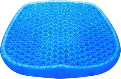 Produktbild von Gel Sitzkissen, Extra Großes Doppelt Dickes Sitzkissen mit Rutschfestem Bezug zur Linderung von Rückenschmerzen, Sitzkissen Bürostuhl Gel Kissen für Rollstuhl des Home Office (18,5*16,5 *1,77 Zoll)