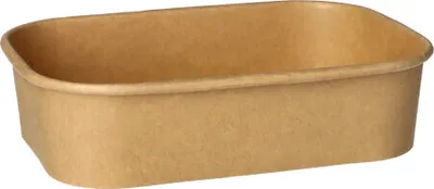 Produktbild von Verpackungsbecher, Pappe rechteckig 500 ml 4,1 cm x 17,3 cm x 12,3 cm braun