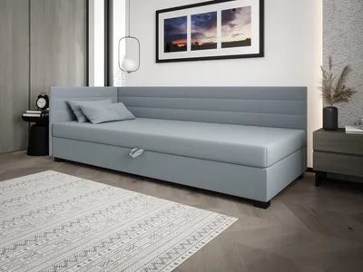 Obrázok produktu pre Čalúnená posteľ 80x195 KASANDRA PLUS 1 s úložným priestorom - modrošedá
