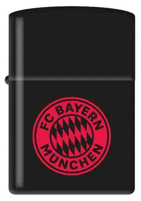Immagine prodotto di Accendino Zippo FC Bayern Monaco Black Schwarz Matte con stemma olografico