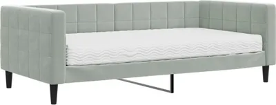 Immagine prodotto di Divano Letto con Materasso Grigio Chiaro 90x190 cm in Velluto