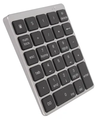 Obrázek produktu pro Číselná klávesnice, mini USB, dobíjecí, kabelová, 28 kláves, tenká, přenosná, z hliníkové slitiny, tmavě šedá