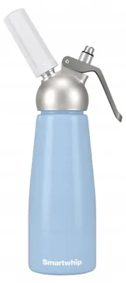 Produktbild von Sahnespender 250 ml aus Aluminium – Hellblau, mit 3 Garniertüllen und Reinigungsbürste
