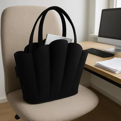 Zdjęcie produktu dla SILUK damska torebka filcowa w kształcie muszli - Ręcznie wykonana w Europie - Elegancka torebka - Zrównoważona i nowoczesna - Idealna do użytku codziennego i biurowego