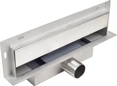 Produktbild von BADLAND Wandabläufe Duschrinnen Edelstahl W-DRAIN 70 cm in Silber, Abfluss Befliesbar 2in1 | Komplettset Bodenablauf
