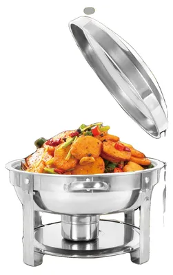 Imagen del producto de Recipiente para mantener alimentos calientes, de acero inoxidable, con capacidad de 7,5 litros, forma redonda, 50 cm de altura, apto para lavavajillas