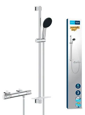 Produktbild von Grohe Precision Feel - Duschset mit Thermostat, 3 Strahlarten, Chrom