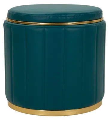 Zdjęcie produktu dla Taboret London 46,5 x 44 x 46,5 cm Sosna Metal Poliuretan Niebieski Złoty