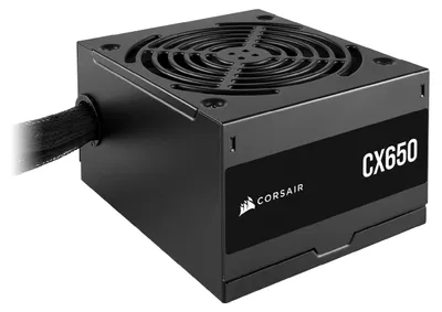 Produktbild von Corsair CX Series CX650, 650 W, 100 - 240 V, 47 - 63 Hz, 10 - 5 A, 130 W, 624 W