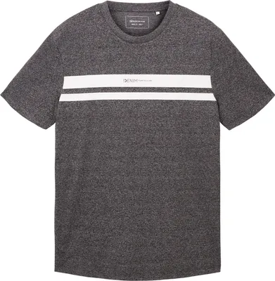 Produktbild von Tom Tailor T-Shirt Kurzarmshirt meliert und Logoprint