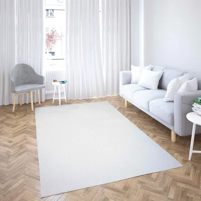 Produktbild von Teppich Rechteckig Kurzflor-Teppich für Wohnzimmer, Waschbar Faltbar, Super Soft, Weich, 160x230 cm, weiß