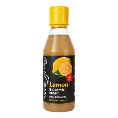 Messino Zitronen Balsamico Creme 250 ml Flasche auf Weiß