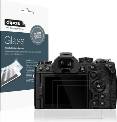 Produktbild von 2x Schutzfolie für Olympus OM-1 - Anti-Shock 9H Folie dipos Glass Kunststoffglas