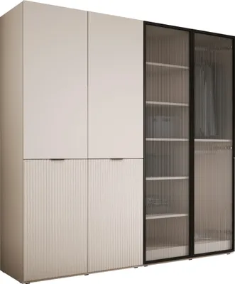 Immagine prodotto di Armadio, beige sabbia / vetro trasparente, 2 x 100 x 200 x 51 cm