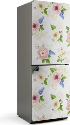Obrázok produktu pre Kvetinový vzor v pastelových farbách - Magnetický kryt na chladničku - Magnetická fólia do kuchyne - Magnetická dekorácia na chladničku - Samolepiaca magnetická tabuľa - Magnetická fólia na dvere chladničky - 70x190 cm