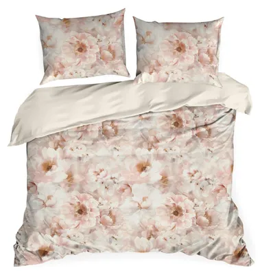 Zdjęcie produktu dla Pościel z mikrofibry FLORINA 220x200 + 2x70x80 beżowa w kwiaty