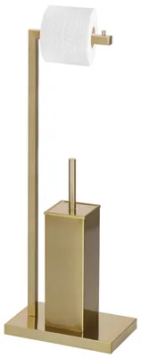 Productafbeelding van Toiletbutler | Toiletrolhouder | Toiletborstel met houder | Toiletaccessoire | Goud, AI-gegenereerde afbeelding