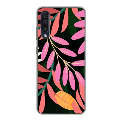 Produktbild von MuchoWow® Handyhülle Schutzhülle Hülle für Samsung Galaxy A30s Tropisch - Blumen - Muster Silikon Softcase Handy Hülle - Karteninhaber