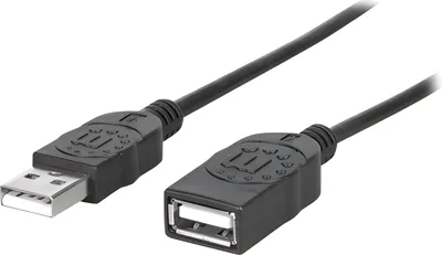 Produktbild von MANHATTAN USB Kabel A -> A St/Bu  1.80m schwarz Verl.