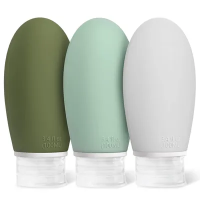 Produktbild von 3er Set 60ml BPA-freie Silikon Reiseflaschen Auslaufsicher