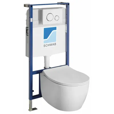 Produktbild von Isvea SENTIMENTI Wand-WC Rimless mit UP-Spülkasten und Knopf Schwab, weiß