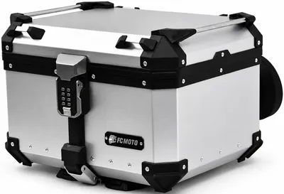 Produktbild von FC-Moto Terreno X PRO Keyless Alu Topcase mit verstellbarer Rückenlehne, silber, 55 ltr.