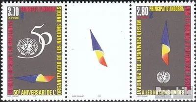 Produktbild von Briefmarken Andorra - Französische Post 1995 Mi 485-486 Dreierstreifen (kompl.Ausg.) postfrisch UNO