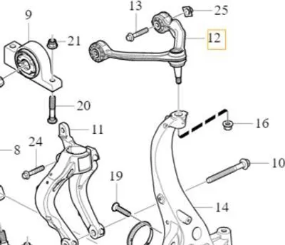 Zdjęcie produktu dla Przedni prawy górny wahacz VOLVO S60 III V60 II OE